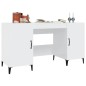 vidaXL Escritorio madera contrachapada blanco brillante 140x50x75 cm vidaXL Escritorio madera contrachapada blanco brillante 140x50x75 cm