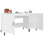 vidaXL Escritorio madera contrachapada blanco brillante 140x50x75 cm vidaXL Escritorio madera contrachapada blanco brillante 140x50x75 cm
