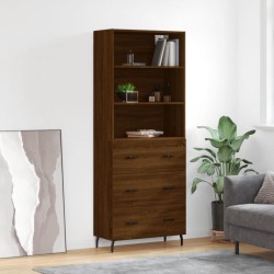 vidaXL Aparador alto madera contrachapada marrón roble 69,5x34x180 cm