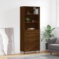 vidaXL Aparador alto madera contrachapada marrón roble 69,5x34x180 cm vidaXL Aparador alto madera contrachapada marrón roble 69,5x34x180 cm