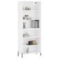vidaXL Aparador alto madera de ingeniería blanco 69,5x32,5x180 cm vidaXL Aparador alto madera de ingeniería blanco 69,5x32,5x180 cm
