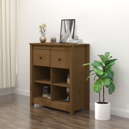 vidaXL Aparador de madera maciza de pino marrón miel 70x35x80 cm