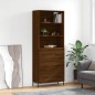 vidaXL Aparador alto madera contrachapada marrón roble 69,5x34x180 cm vidaXL Aparador alto madera contrachapada marrón roble 69,5x34x180 cm