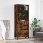 vidaXL Aparador alto madera contrachapada roble ahumado 69,5x34x180 cm vidaXL Aparador alto madera contrachapada roble ahumado 69,5x34x180 cm
