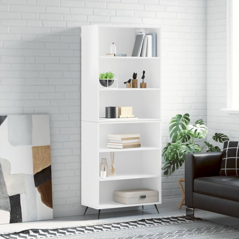 vidaXL Aparador alto madera ingeniería blanco brillo 69,5x32,5x180 cm vidaXL Aparador alto madera ingeniería blanco brillo 69,5x32,5x180 cm