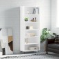 vidaXL Aparador alto madera ingeniería blanco brillo 69,5x32,5x180 cm vidaXL Aparador alto madera ingeniería blanco brillo 69,5x32,5x180 cm