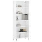 vidaXL Aparador alto madera ingeniería blanco brillo 69,5x32,5x180 cm vidaXL Aparador alto madera ingeniería blanco brillo 69,5x32,5x180 cm