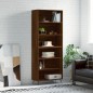vidaXL Aparador alto madera de ingeniería marrón roble 69,5x32,5x180cm vidaXL Aparador alto madera de ingeniería marrón roble 69,5x32,5x180cm