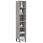 vidaXL Aparador alto madera contrachapada gris Sonoma 34,5x32,5x180 cm vidaXL Aparador alto madera contrachapada gris Sonoma 34,5x32,5x180 cm