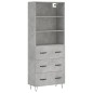 vidaXL Aparador alto madera contrachapada gris hormigón 69,5x34x180 cm vidaXL Aparador alto madera contrachapada gris hormigón 69,5x34x180 cm