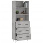 vidaXL Aparador alto madera contrachapada gris hormigón 69,5x34x180 cm vidaXL Aparador alto madera contrachapada gris hormigón 69,5x34x180 cm