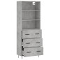 vidaXL Aparador alto madera contrachapada gris hormigón 69,5x34x180 cm vidaXL Aparador alto madera contrachapada gris hormigón 69,5x34x180 cm