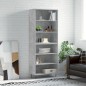 vidaXL Aparador alto madera ingeniería gris hormigón 69,5x32,5x180 cm vidaXL Aparador alto madera ingeniería gris hormigón 69,5x32,5x180 cm