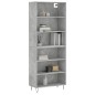vidaXL Aparador alto madera ingeniería gris hormigón 69,5x32,5x180 cm vidaXL Aparador alto madera ingeniería gris hormigón 69,5x32,5x180 cm