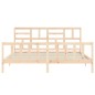 vidaXL Estructura de cama de matrimonio con cabecero madera maciza vidaXL Estructura de cama de matrimonio con cabecero madera maciza