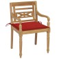 vidaXL Sillas Batavia 6 unidades madera maciza de teca con cojines vidaXL Sillas Batavia 6 unidades madera maciza de teca con cojines