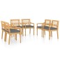 vidaXL Sillas Batavia con cojines 6 unidades madera maciza de teca vidaXL Sillas Batavia con cojines 6 unidades madera maciza de teca