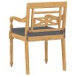 vidaXL Sillas Batavia con cojines 6 unidades madera maciza de teca vidaXL Sillas Batavia con cojines 6 unidades madera maciza de teca