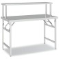 vidaXL Mesa de trabajo para cocina con estante acero inox 120x60x115cm vidaXL Mesa de trabajo para cocina con estante acero inox 120x60x115cm