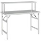 vidaXL Mesa de trabajo para cocina con estante acero inox 120x60x115cm vidaXL Mesa de trabajo para cocina con estante acero inox 120x60x115cm