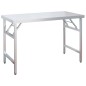 vidaXL Mesa de trabajo para cocina con estante acero inox 120x60x115cm vidaXL Mesa de trabajo para cocina con estante acero inox 120x60x115cm