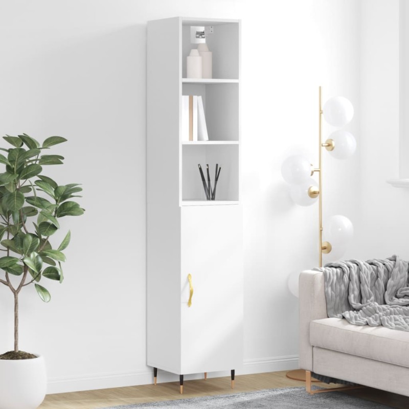 vidaXL Aparador alto madera contrachapada blanco 34,5x34x180 cm vidaXL Aparador alto madera contrachapada blanco 34,5x34x180 cm