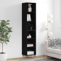 vidaXL Aparador alto madera contrachapada negro 34,5x32,5x180 cm vidaXL Aparador alto madera contrachapada negro 34,5x32,5x180 cm