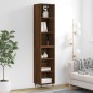 vidaXL Aparador alto madera contrachapada roble marrón 34,5x32,5x180cm
