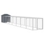 vidaXL Jaula gallinas con corral acero galvanizado gris 117x813x123 cm vidaXL Jaula gallinas con corral acero galvanizado gris 117x813x123 cm