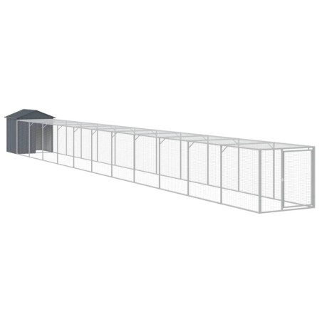 vidaXL Jaula gallinas con corral acero galvanizado gris 117x1221x123cm