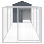 vidaXL Caseta perros con tejado acero galvanizado gris 117x405x123 cm