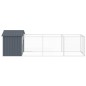 vidaXL Caseta perros con tejado acero galvanizado gris 117x405x123 cm