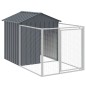 vidaXL Caseta perros con tejado acero galvanizado gris 117x405x123 cm
