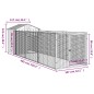 vidaXL Caseta perros con tejado acero galvanizado gris 117x405x123 cm