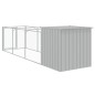 vidaXL Caseta perros corral acero galvanizado gris claro 110x405x110cm vidaXL Caseta perros corral acero galvanizado gris claro 110x405x110cm