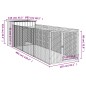 vidaXL Caseta perros corral acero galvanizado gris claro 110x405x110cm vidaXL Caseta perros corral acero galvanizado gris claro 110x405x110cm
