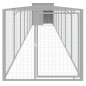 vidaXL Caseta perros corral acero galvanizado gris claro 110x813x110cm