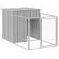 vidaXL Caseta perros corral acero galvanizado gris claro 110x813x110cm