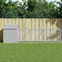 vidaXL Caseta perro tejado acero galvanizado gris claro 117x1017x123cm