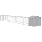 vidaXL Caseta perro tejado acero galvanizado gris claro 117x1017x123cm