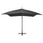vidaXL Sombrilla colgante con palo madera abeto gris antracita 3x3 m