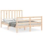 vidaXL Estructura de cama de matrimonio con cabecero madera maciza vidaXL Estructura de cama de matrimonio con cabecero madera maciza