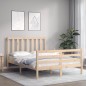 vidaXL Estructura de cama de matrimonio con cabecero madera maciza vidaXL Estructura de cama de matrimonio con cabecero madera maciza