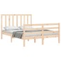 vidaXL Estructura de cama de matrimonio con cabecero madera maciza vidaXL Estructura de cama de matrimonio con cabecero madera maciza