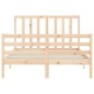 vidaXL Estructura de cama de matrimonio con cabecero madera maciza vidaXL Estructura de cama de matrimonio con cabecero madera maciza