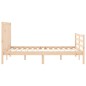 vidaXL Estructura de cama de matrimonio con cabecero madera maciza vidaXL Estructura de cama de matrimonio con cabecero madera maciza
