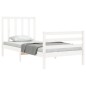 vidaXL Estructura de cama con cabecero madera maciza blanco 100x200 cm vidaXL Estructura de cama con cabecero madera maciza blanco 100x200 cm