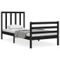 vidaXL Estructura de cama con cabecero madera maciza negro 90x200 cm vidaXL Estructura de cama con cabecero madera maciza negro 90x200 cm