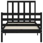vidaXL Estructura de cama con cabecero madera maciza negro 90x200 cm vidaXL Estructura de cama con cabecero madera maciza negro 90x200 cm
