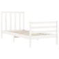 vidaXL Estructura de cama con cabecero madera maciza blanco 90x200 cm